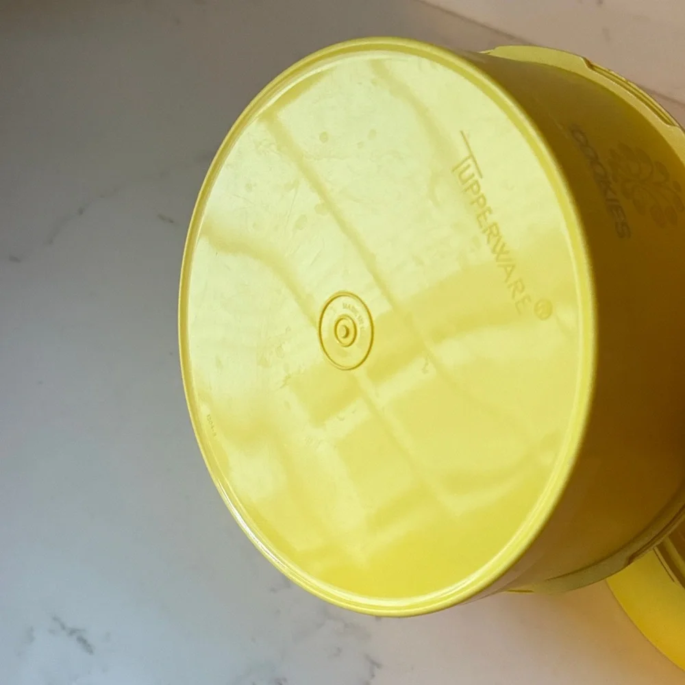 Vintage YellowTupperware Servalier Set of 2